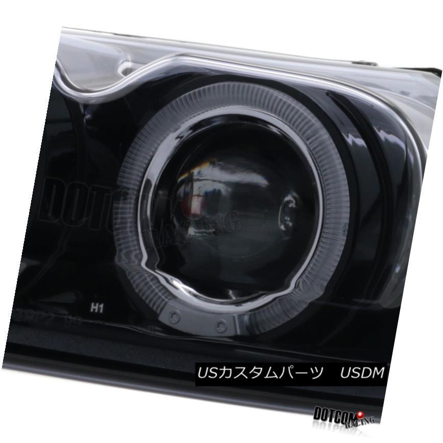 ヘッドライト 1999-2004 Ford Mustang LED Halo Rim GlossyブラックプロジェクターヘッドライトLeft + Riの画像