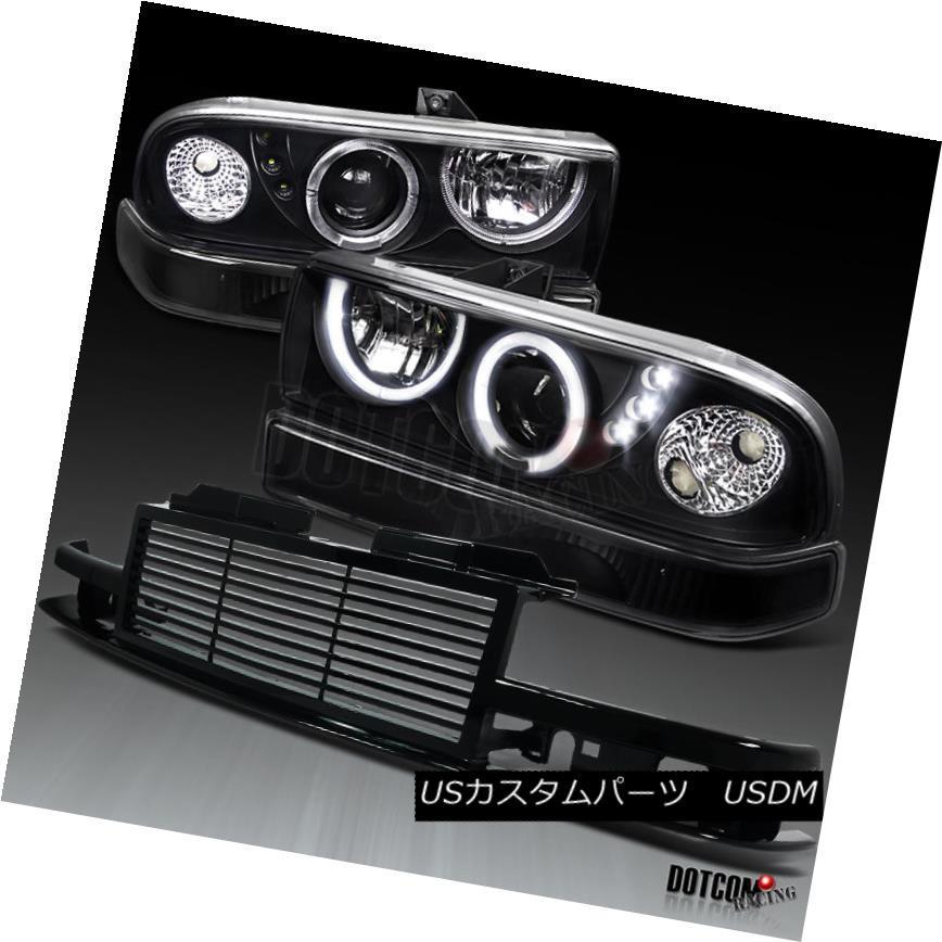 前照灯 1998-2004 Chevy S10 Blazerブラックプロジェクターヘッドライト+ Bum  、照明ランプ+グ その他ライト-車、バイク、自転車-ライト、レンズ
