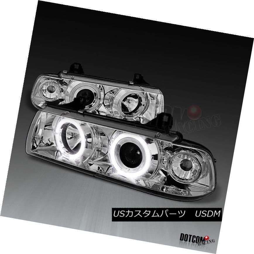 ヘッドライト 1992-1998 BMW E36 3シリーズ2Dr / 4Drデュアルハロープロジェクターヘッドライトヘッドランプ 1992-1998