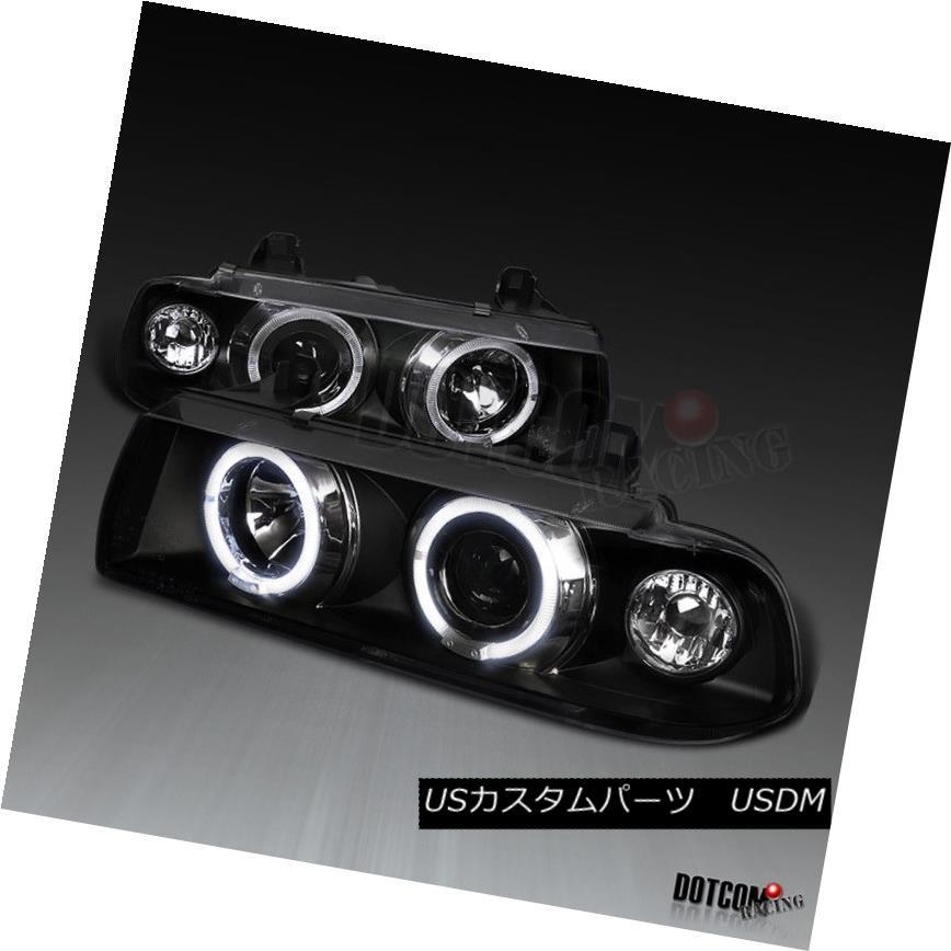 ヘッドライト 1992-1998 BMW E36 3シリーズ2Dr 4Drクーペセダンデュアルハロープロジェクターヘッドライト 1992-1998 B