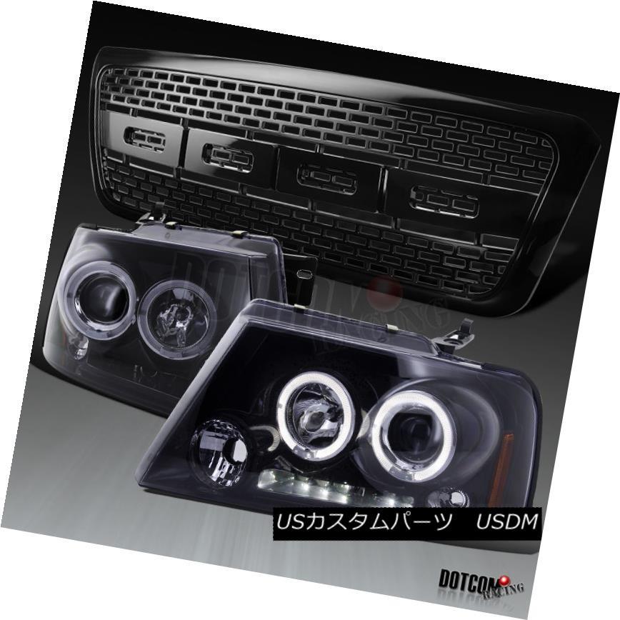 ヘッドライト 04-08 Ford F150デュアルHalo LED煙プロジェクターヘッドライト+ラップ  torille S