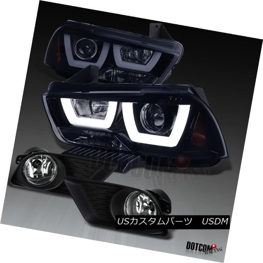 ヘッドライト 2011-2014 Dodge Charger Glossy Black Halo LEDプロジェクターヘッドライト+フォグランプ 20