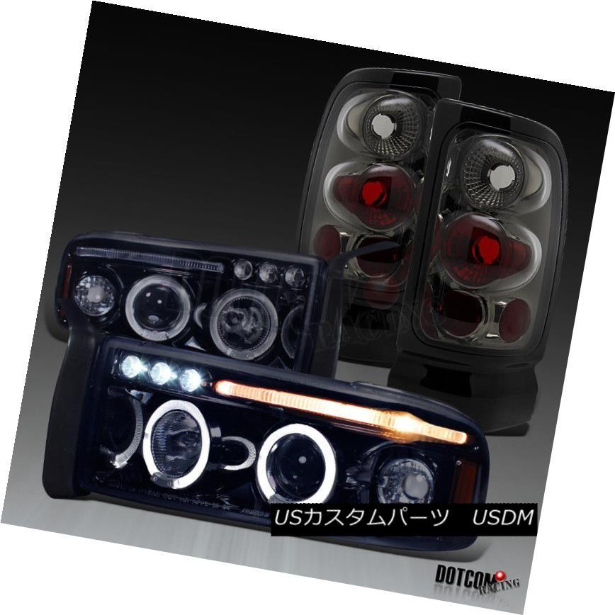 ヘッドライト Glossy Black 1994-2001 RAM 1500 Halo LEDプロジェクターヘッドライト+ Smo  \u003c/