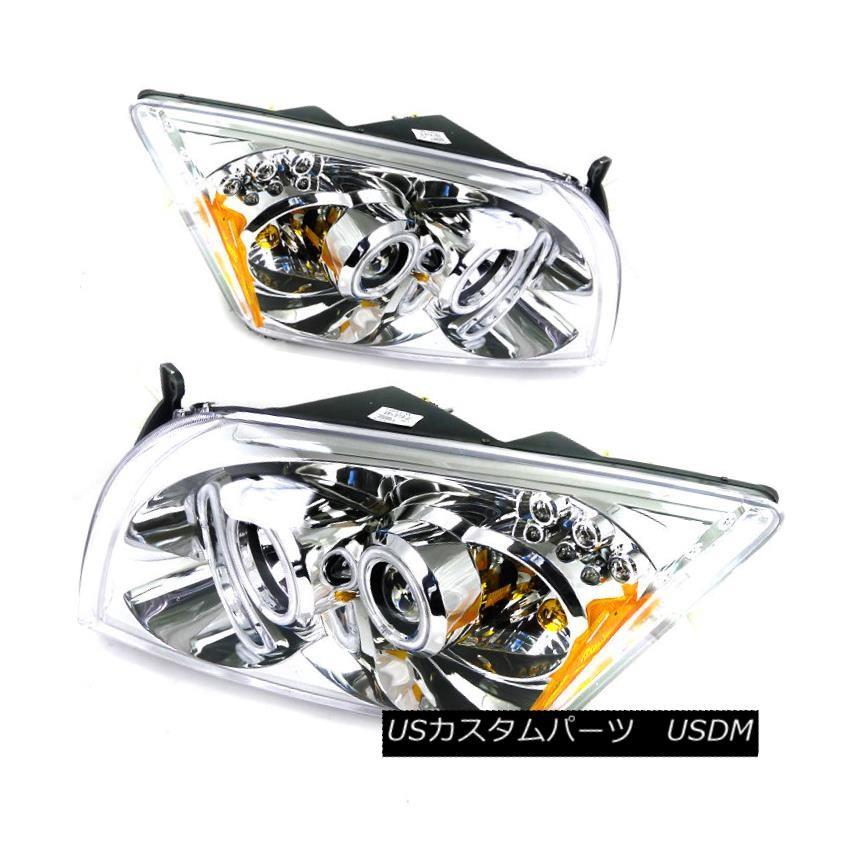 前照灯 2006-2014ダッジキャリバークロームハロープロジェクターヘッドライト 2006-2014 Dodge Caliber Chrome 車、バイク、自転車-その他ライト