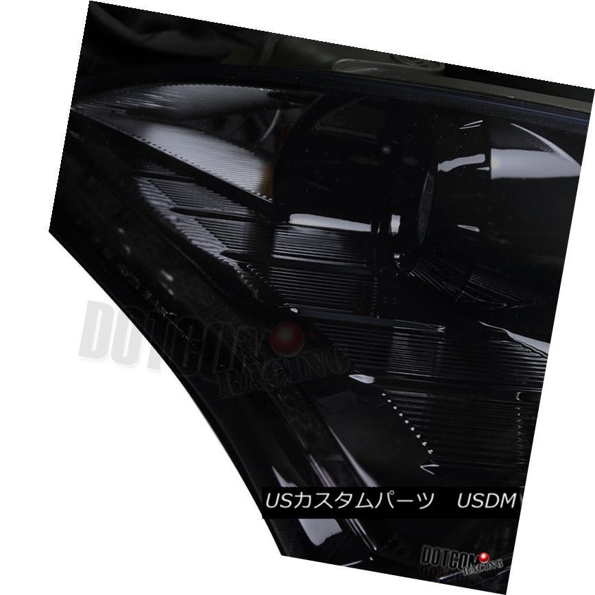 ヘッドライト 光沢ブラック2010-2012ジェネシススモークR8 LED DRLプロジェクターヘッドライトランプ Glossy Black Forの画像