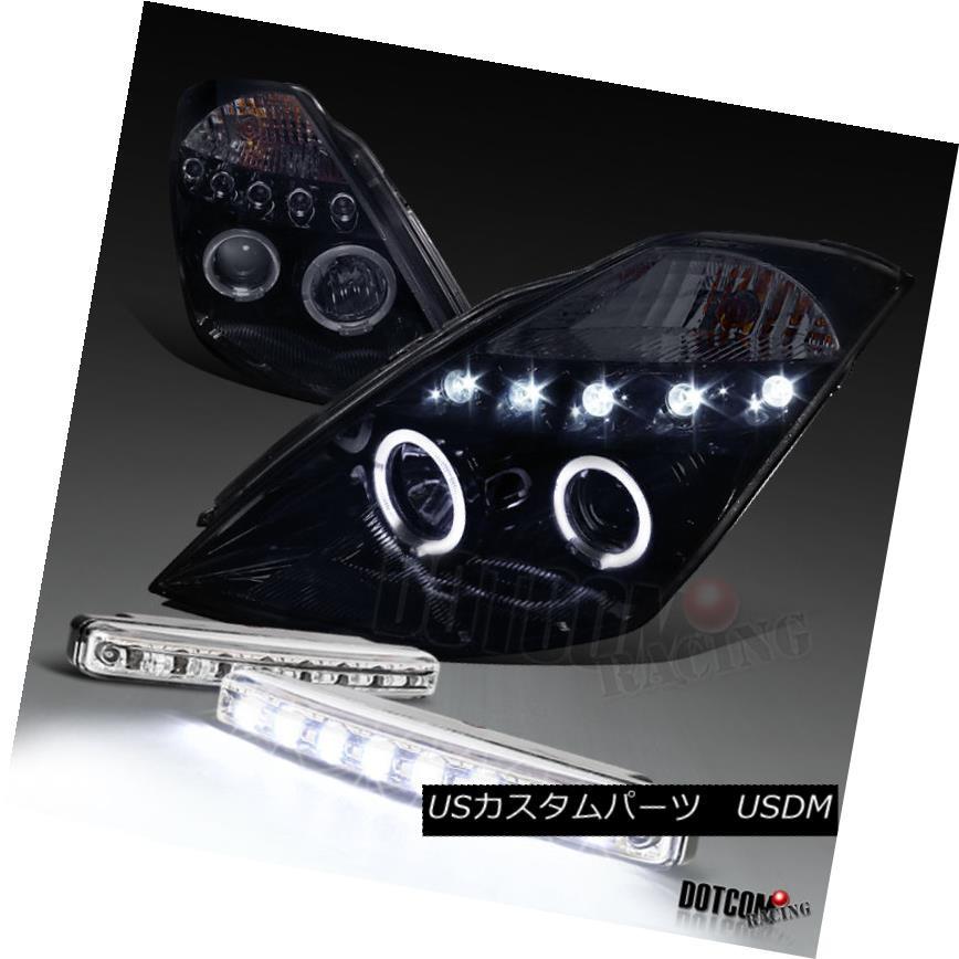 前照灯 2003  -  2005年日産350Z光輝ブラックプロジェクターヘッドライト+ LED DRLフォグランプ For 2003-2005 その他ライト-ライト、レンズ-自動車