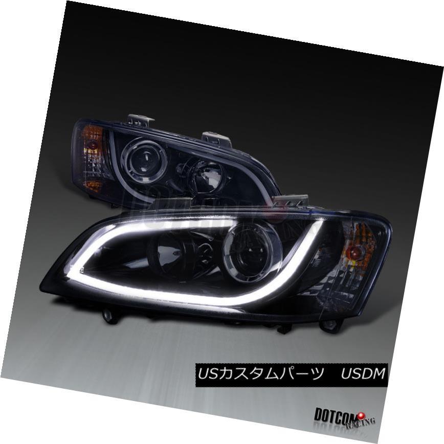 ヘッドライト 2008-2009ポンティアックG8光沢ブラックプロジェクターヘッドライトヘッドランプ+ LED DRLバー 2008-2009 Pon