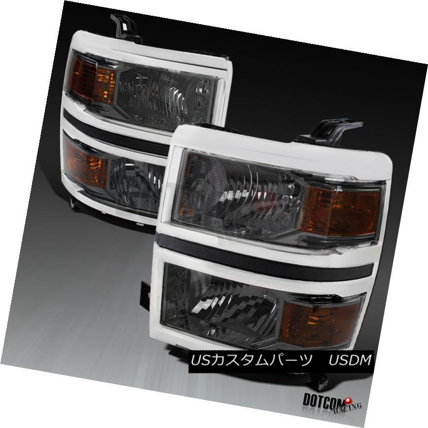 ヘッドライト 2014-2015 Chevy Silverado 1500スモークレンズアンバーコーナーヘッドライトランプ 2014-2015 Che