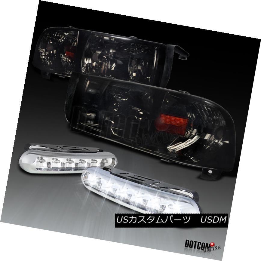 ヘッドライト 94-01 Dodge RAMスモーククリスタルヘッドライトコーナー+ LED DRLバンパーフォグランプ 94-01 Dodge RA