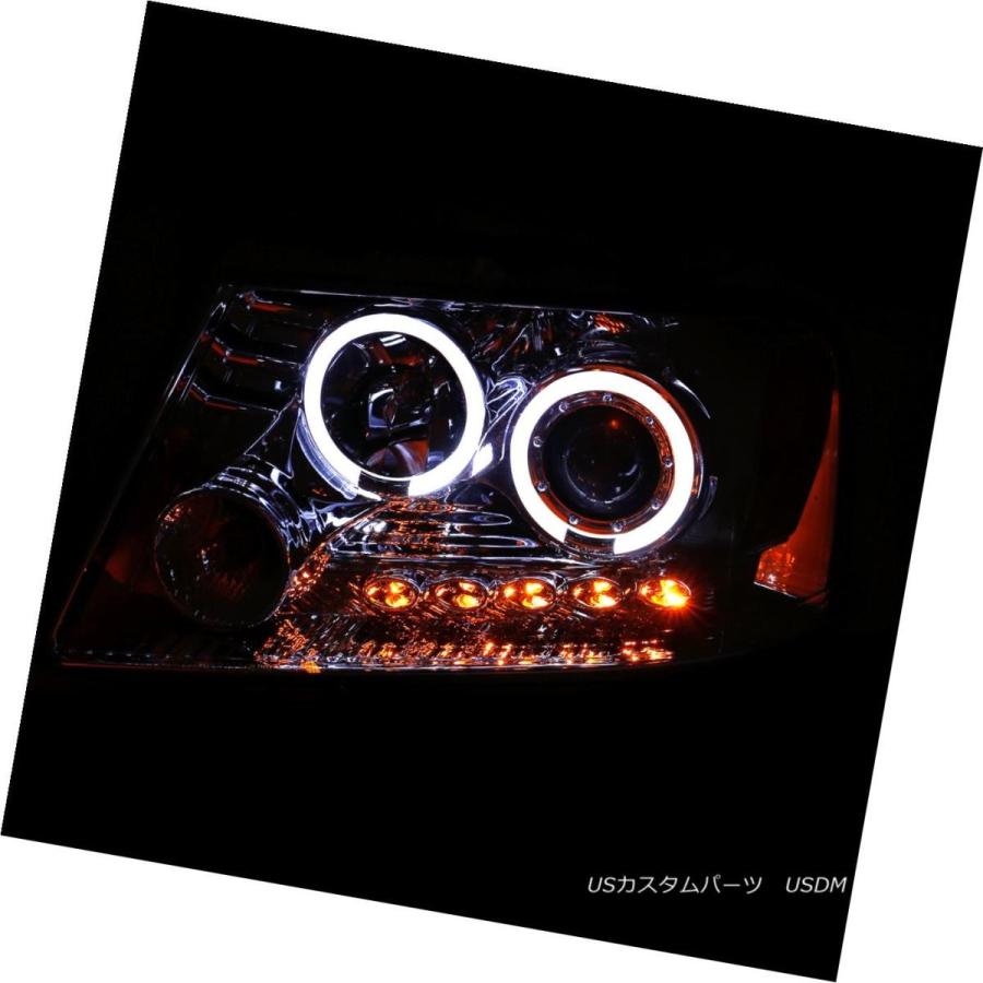 前照灯 [CDRL + LED Halo] 2004 2005 2006 2007 2008ジェラルド・r・フォードF-150ピックアッププロジェクターヘッドラ