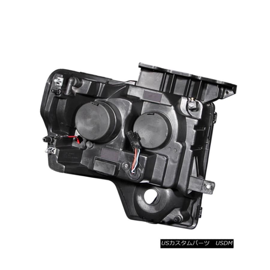 ヘッドライト [CDRL + CCFL Halo] 2009-2014 Ford F-150ピックアップトラックブラックプロジェクターヘッドライト [の画像