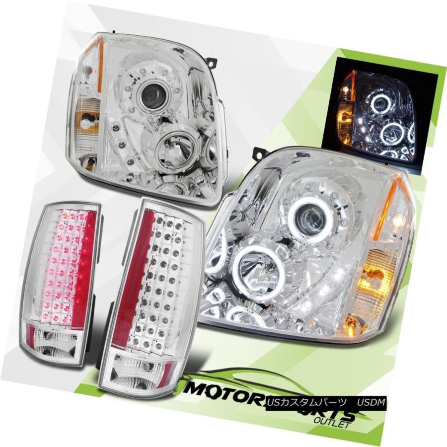 前照灯 2007-2013 GMC Yukon / Denali CCFL Halo映写機Chrome前照灯+ LED尾っぽ照明ランプ ライト、レンズ-その他ライト-車、バイク、自転車