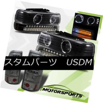 ヘッドライト 99-02 Silverado黒プロジェクターヘッドライトハロー/ LEDバンパー/煙LEDテールランプ 99-02 Silverado