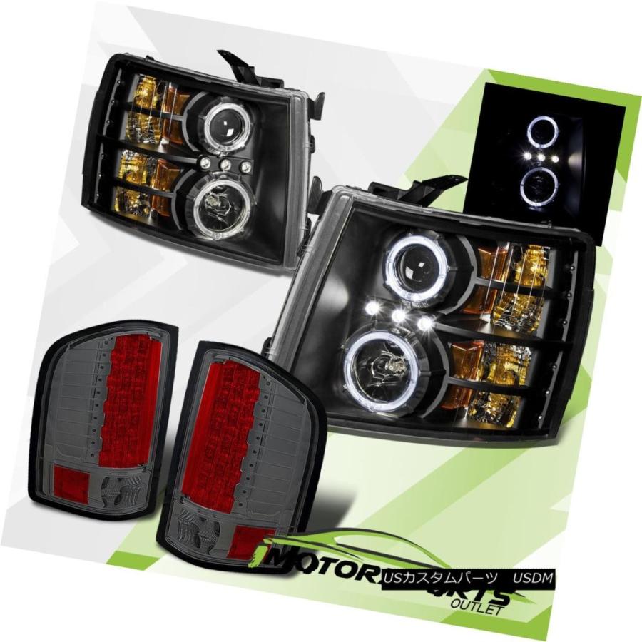 ヘッドライト [LED Halo] 2007-2013 Chevy Silveradoヘッドライト+ Smo   ke LED