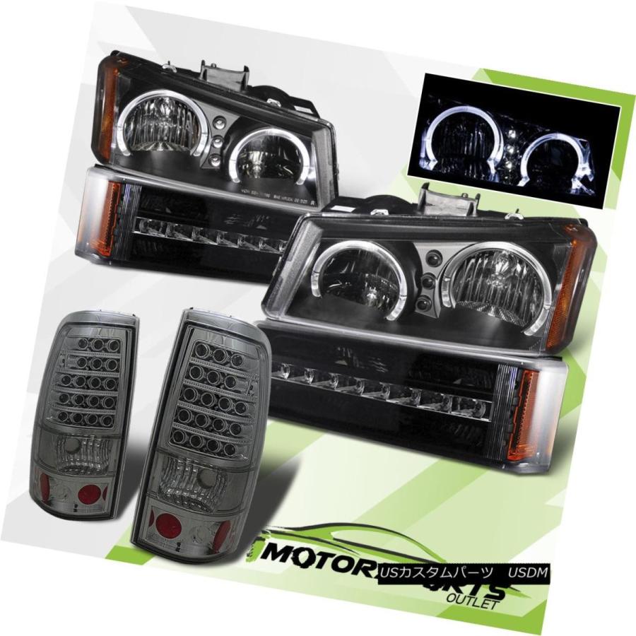 ヘッドライト [LED Halo] 2003-2006 Chevy Silverado Black LEDヘッドライト+ Smo  </ w