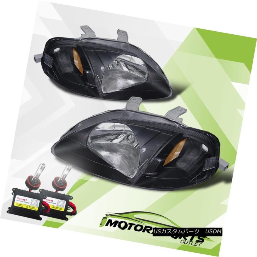 前照灯 1999 2000ホンダシビック2/3/4部屋の入り口EK JDM黒いこと前照灯+ 600   0Kか細いHID