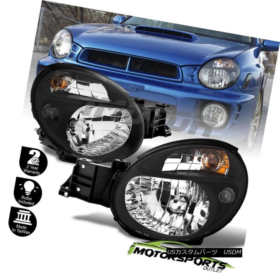 ヘッドライト 2002年には2003スバルインプレッサWRXアウトバックJDMバグアイスタイルブラックヘッドライトペア For 2002 2003 S