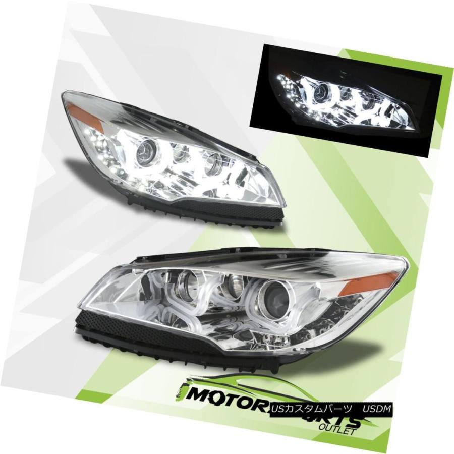 ヘッドライト 2013 2014 2015 Ford Escape LED Uタイプi8スタイルクロームプロジェクターヘッドライトペア 2013 20