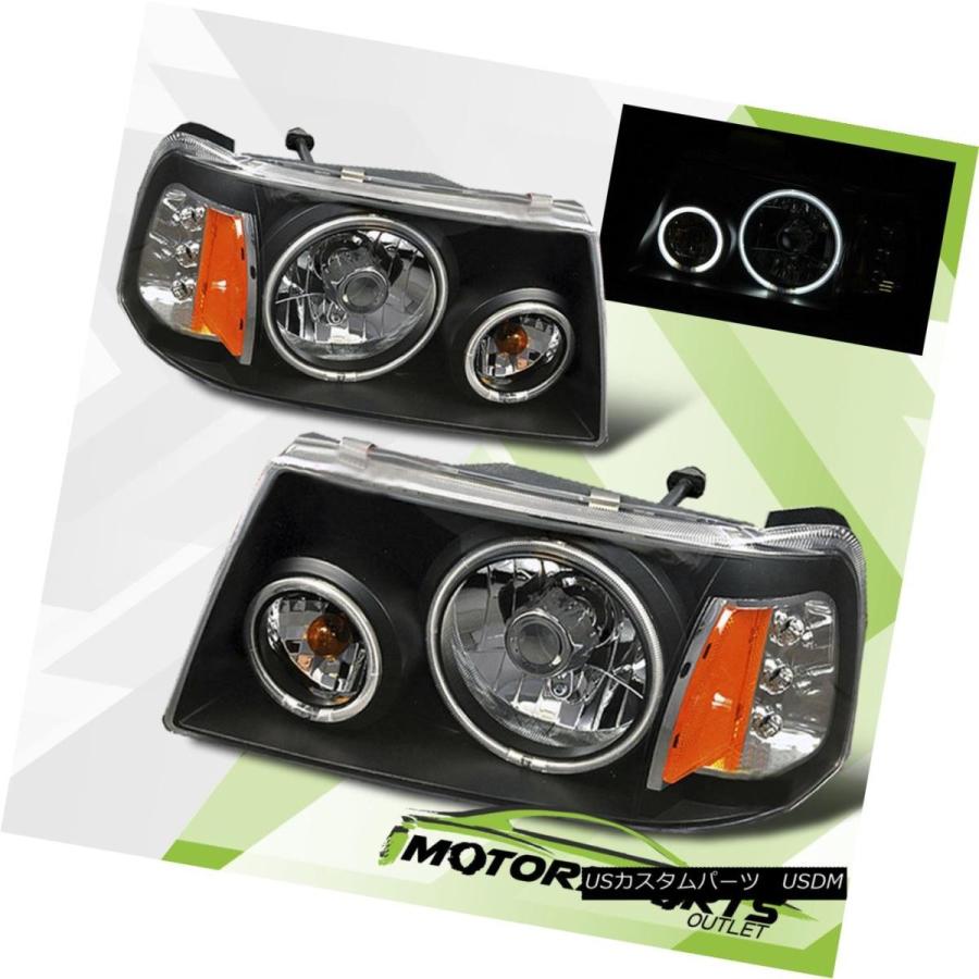 ヘッドライト [CCFL Halo] 2001-2011 Ford Rangerピックアップトラックブラックヘッドライトヘッドランプペア [CCFL