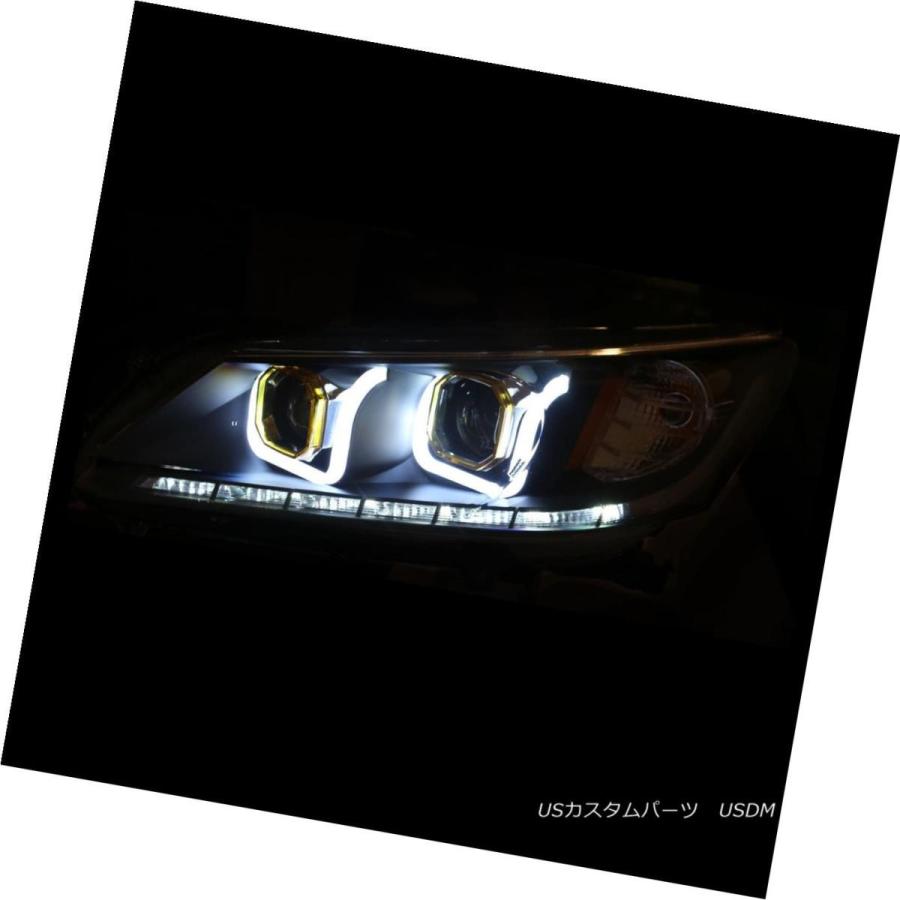 ヘッドライト [U Style Neon Tube] 2013 2014 2015 Honda Accordセダンブラックプロジェクターヘッドライトの画像