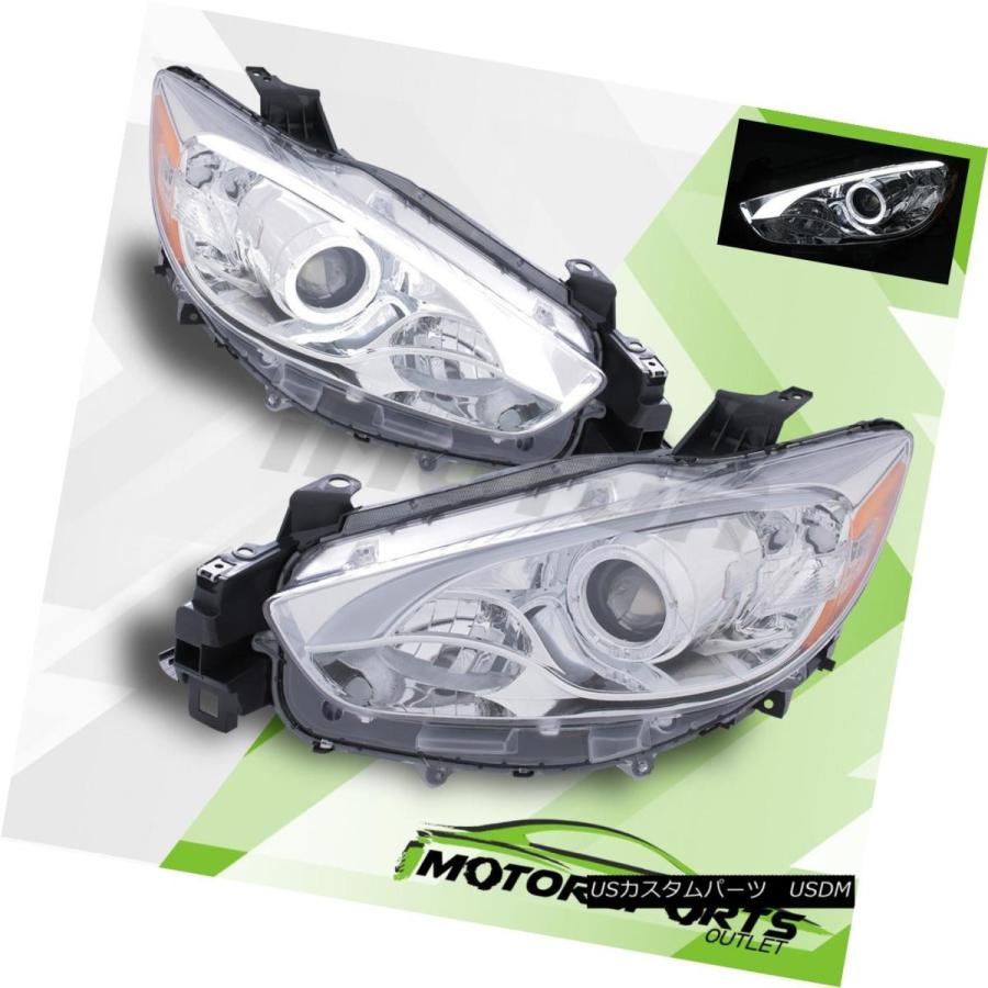 ヘッドライト [LED Halo] 2013-2016 MAZDA CX-5 Chrome [LEDライトバー]プロジェクターヘッドライトペア [LE