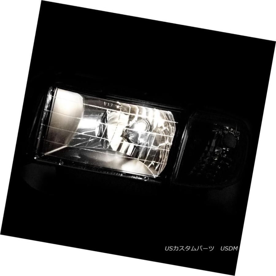 ヘッドライト 1994-2001 Dodge Ram 1500 2500 3500ブラックヘッドライト+ Cor wbr\u003e信号ランプ+ 6LED DR_2