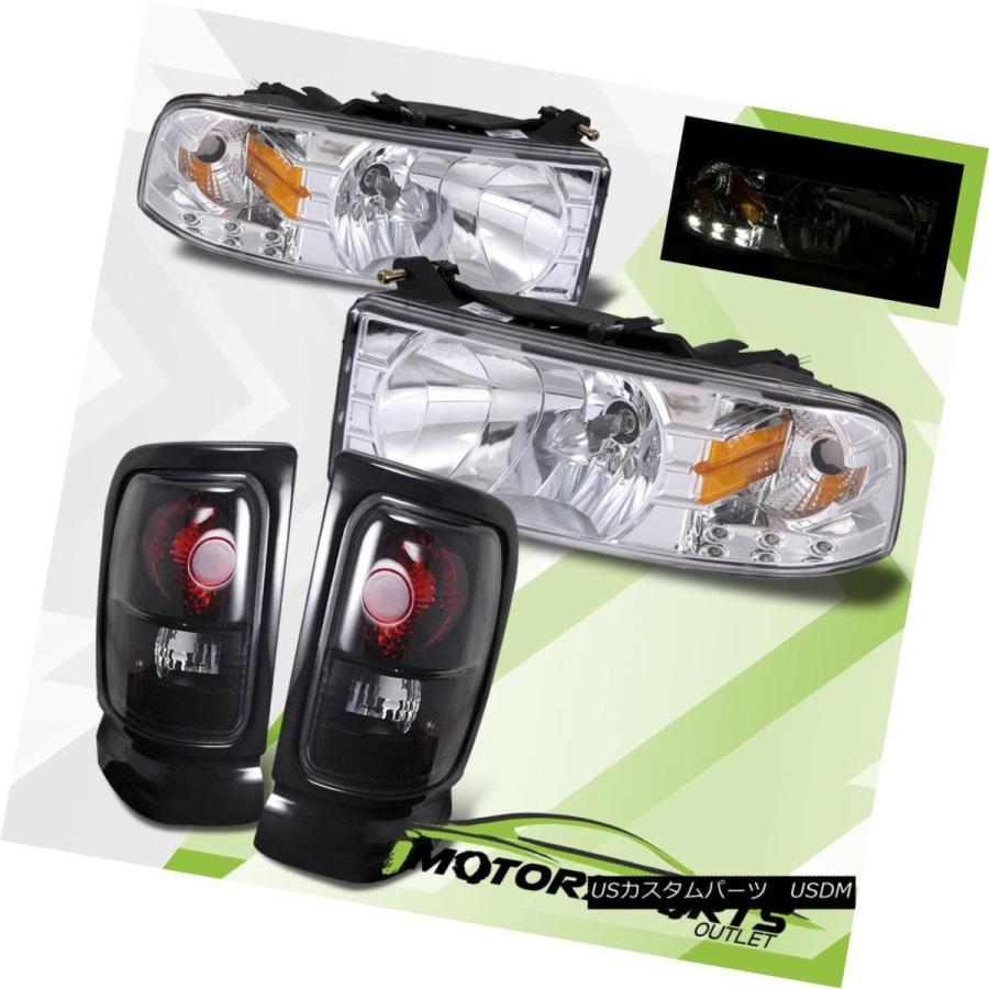 ヘッドライト 1994-2001 Dodge Ram 1500 2500 3500クロームLEDヘッドライト、スモークテールライトセット 1994-2