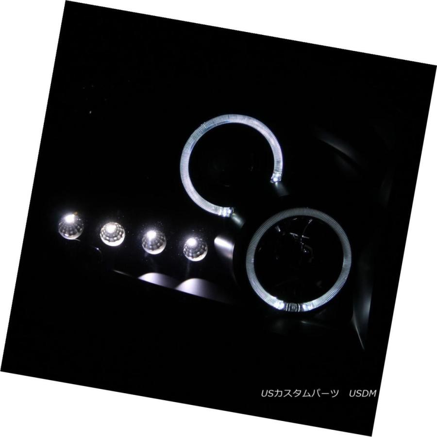 ヘッドライト [デュアルLEDヘイロー] 2006年2007年2008年2009年Dodge RamプロジェクターLED DRLブラックヘッドライト_2