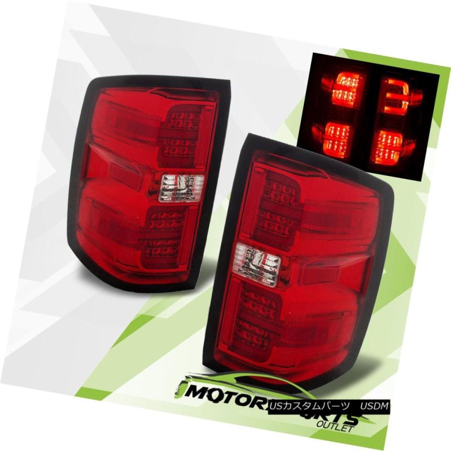 前照灯 2014-2017 Chevy Silverado 1500 2500 3500 LED G2レッドクリアブレーキテールライトペア 20 ライト、レンズ-自動車