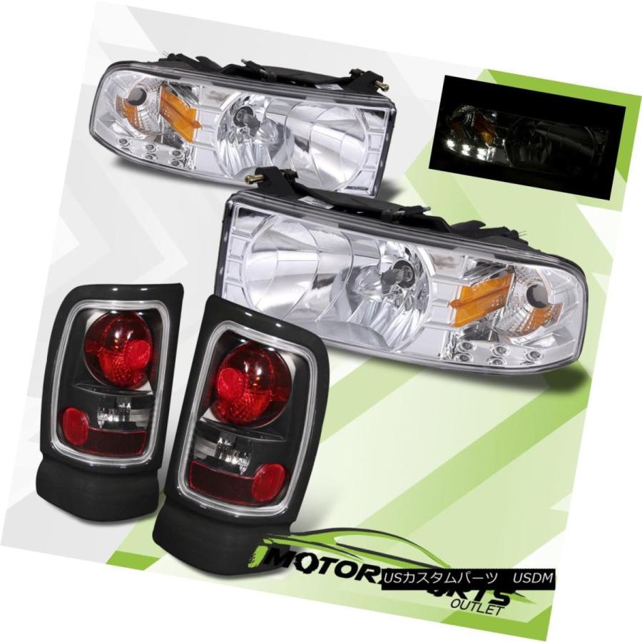 ヘッドライト 1994-2001 Dodge Ram 1500 2500 3500クロームテールライト付きクロームLEDヘッドライト 1994-200