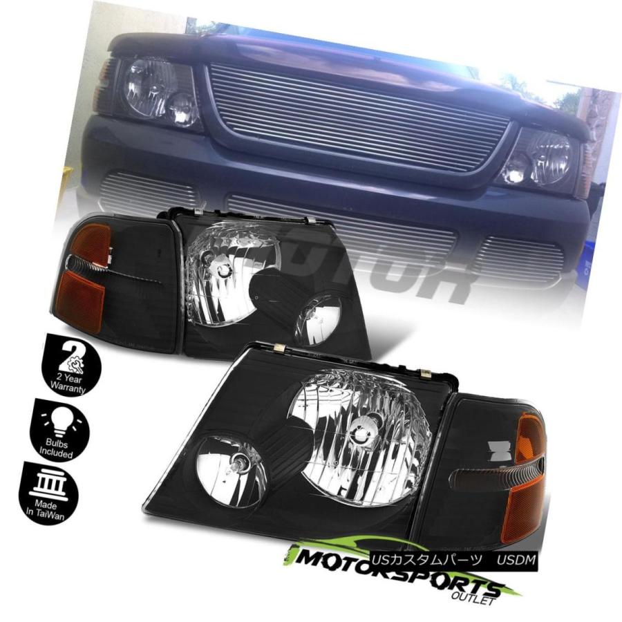 ヘッドライト 2002 2003 2004 2005 Ford Explorerブラックヘッドライト+コーナー信号ランプセット 2002 2003 2