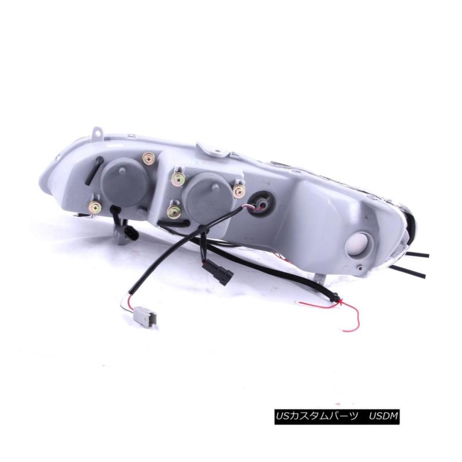 ヘッドライト [デュアルLEDハロー] 1998-2002ホンダアコード2 / 4DRクロームプロジェクターヘッドライトペア [Dual LED Haの画像