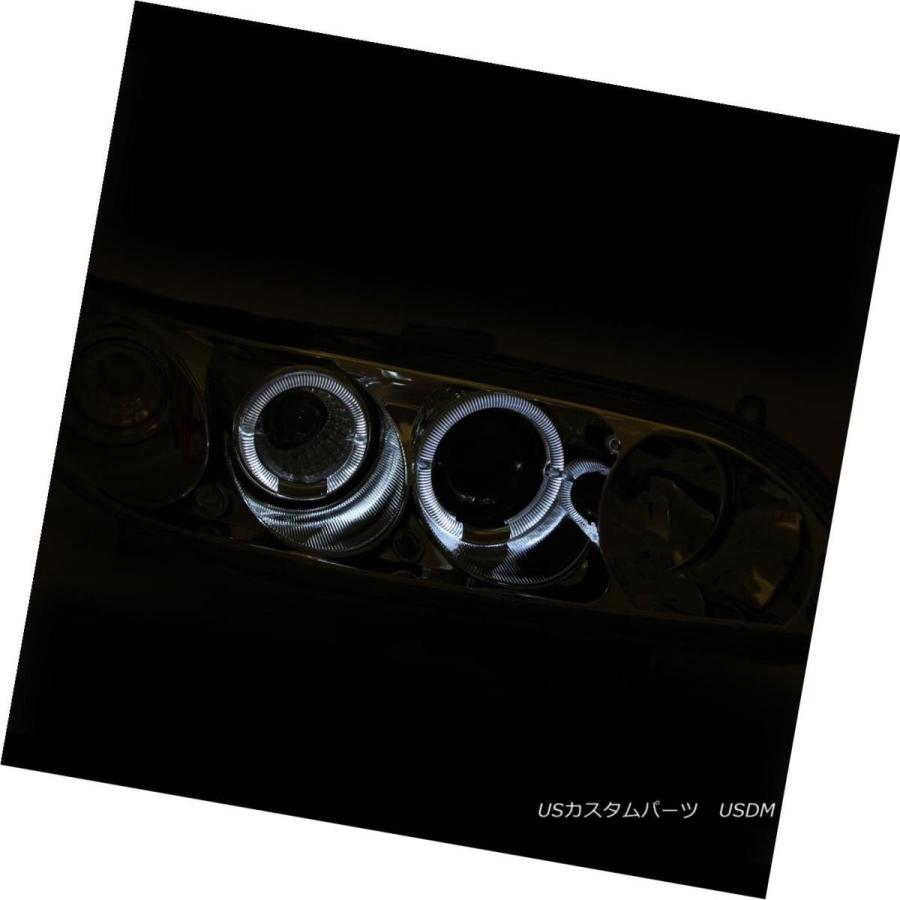 ヘッドライト [デュアルLEDハロー] 1998-2002ホンダアコード2 / 4DRクロームプロジェクターヘッドライトペア [Dual LED Haの画像