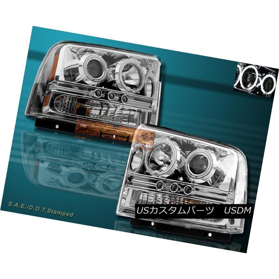 ヘッドライト 2005-2007フォードF250 / F350 LED CCFLプロジェクターのクロームヘッドライト+テールライト 2005-2007の画像