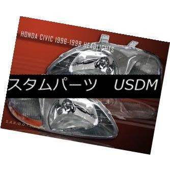 ヘッドライト 1996-1998 HONDA CIVIC HEADLIGHTS JDM SMOKE DIAMOND CUT 1996年1997年199