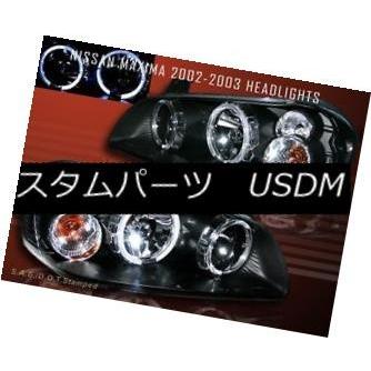 ヘッドライト FIT 2002-2003 MAXIMAツインハローヘッドライトJDM BLACK FIT 2002-2003 MAXIMA TWIN
