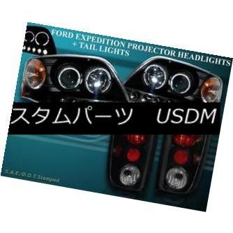前照灯 97-02 Ford Expedition 2つのHalo LED映写機前照灯+テールランプDark Smoke 97-0 自動車-ライト、レンズ-その他ライト