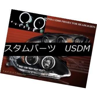 ヘッドライト 2000-2003 HONDA S2000プロジェクターヘッドライト2ハローLED CCFLブラックアンバー 2000-2003 HON