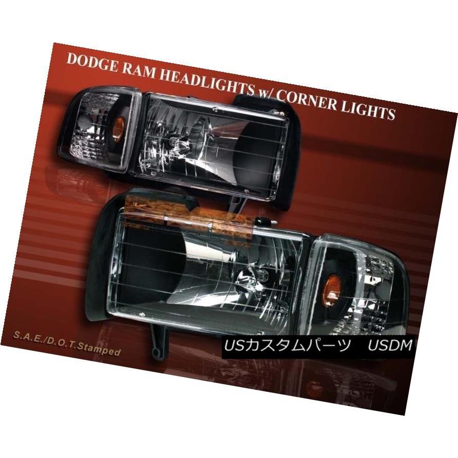 ヘッドライト 94-01 94-02 DODGE RAM 1500/2500/3500ピックアップヘッドライトブラックコーナーライト 94-01 94