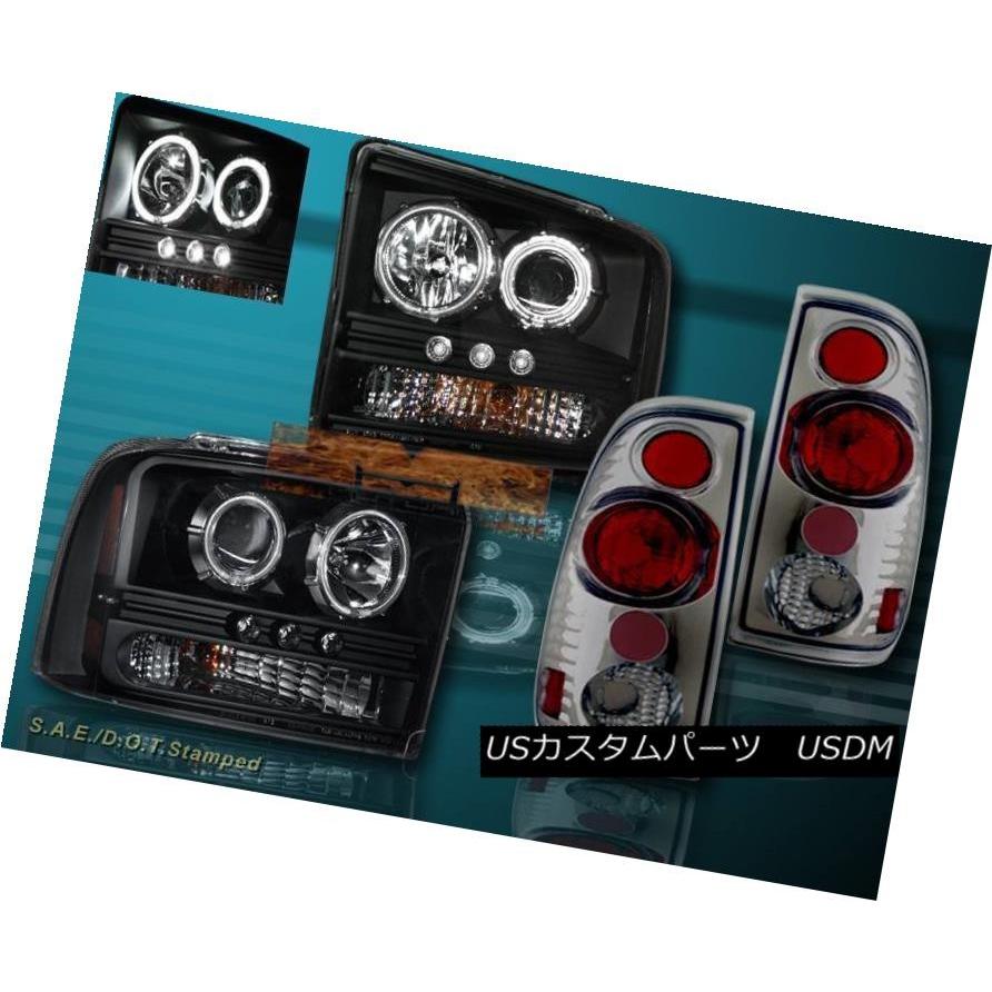 ヘッドライト 05-07フォードF250 F350 CCFLツインハロープロジェクターヘッドライトLED + SMOKEテールライト 05-07 FO