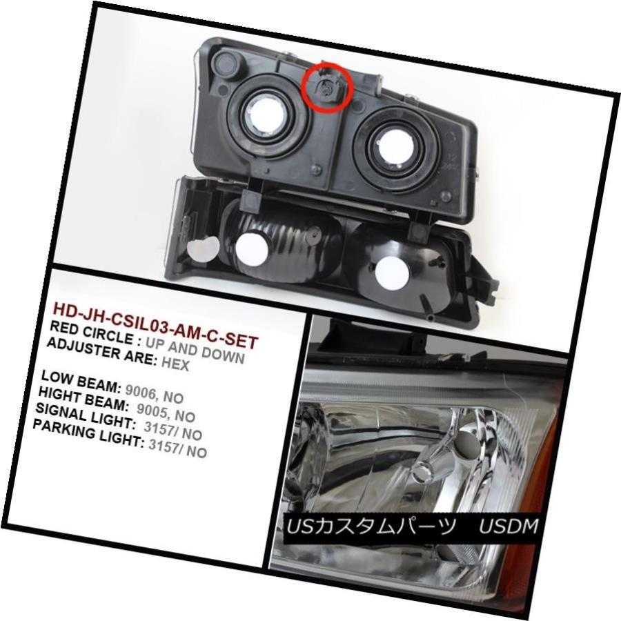 ヘッドライト Chevy 03-06 Silverado / Avalanche Chromeハウジング交換用バンパーヘッドライト Chevy 03-_1