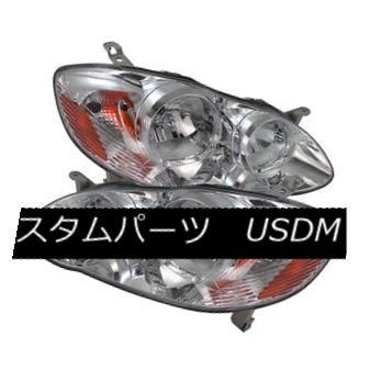 ヘッドライト トヨタ03-08カローラクロームハウジング交換ヘッドライトペアCE S LE XRS Toyota 03-08 Corolla Chro