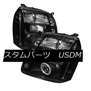 ヘッドライト GMC 07-14ユーコンデナリXLブラックCCFL Halo LEDプロジェクターヘッドライトランプ GMC 07-14 Yukon