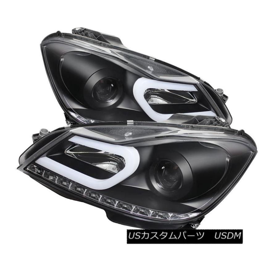 ヘッドライト メルセデスベンツ12-14 W204 CクラスブラックDRL LED