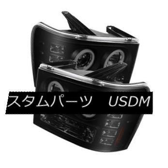 ヘッドライト GMC 07-13シエラ・ブラック・スモークCCFLデュアル・ハローLEDプロジェクター・ヘッドランプ GMC 07-13 Sierra