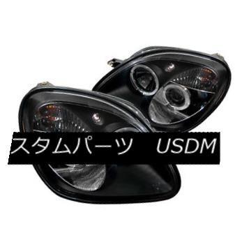 ヘッドライト Mercedes Benz 98-04 SLK-Classブラックデュアルハロープロジェクターヘッドライト（コーナー付き）1個 Merc