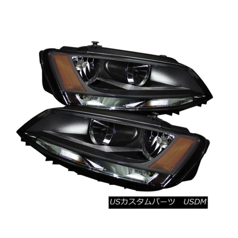 ヘッドライト フォルクスワーゲン11-17ジェッタブラックハウジング交換ヘッドライト左＆amp; 右セット Volkswagen 11-17 Jett