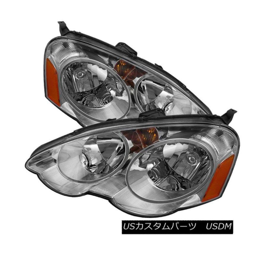 ヘッドライト アキュラ02-04 RSXクロームハウジング交換ヘッドライト左+右タイプ-S L Acura 02-04 RSX Chrome Hous