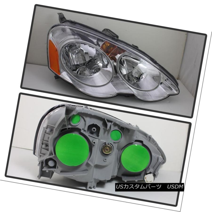 ヘッドライト アキュラ02-04 RSXクロームハウジング交換ヘッドライト左+右タイプ-S L Acura 02-04 RSX Chrome Housの画像