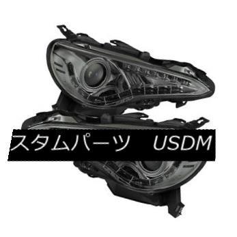 ヘッドライト フィットスバル12-15 BRZスモークDRL LEDプロジェクターヘッドライトストリップスタイルランプ Fit Subaru 12-1